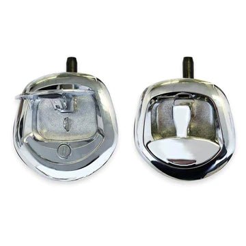 T-Handle Lock Kit – Left Side, Truck Cap Topper Camper Shell Lock, Copper-Nickel Keys, Silver