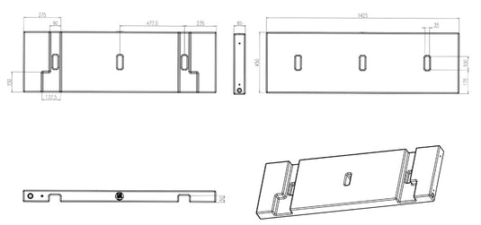 Slimline Headboard Water Tank 43L With Metal Tap