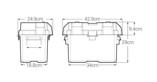 Noco Battery Box Snap Top Heavy Duty Plastic Suits 12