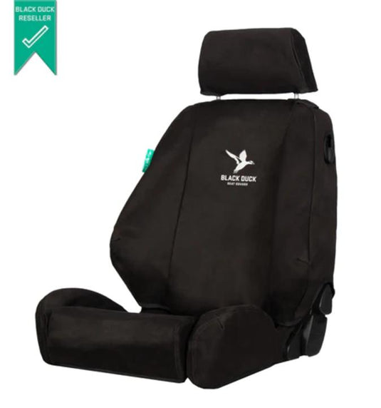 Black Duck Rear Canvas Seat Covers BT50 DMAX - Black Black Duck