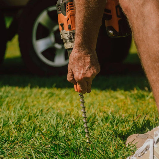 Ground Dog Screw in Peg with Hook Collar 250mm - Sold Each