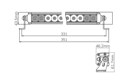 12 Inch Combo Beams Lightbar 10 - 30V 50W 2950Lm Truvision