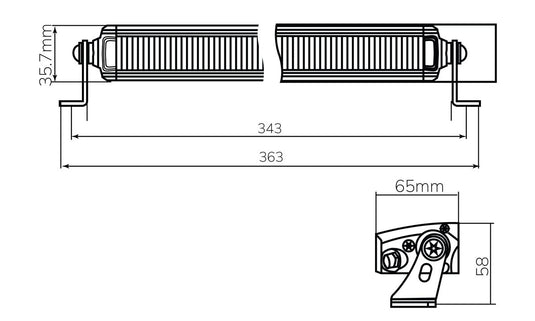 12 Inch Slimline Lightbar 10 - 30V 60W 3400Lm Truvision