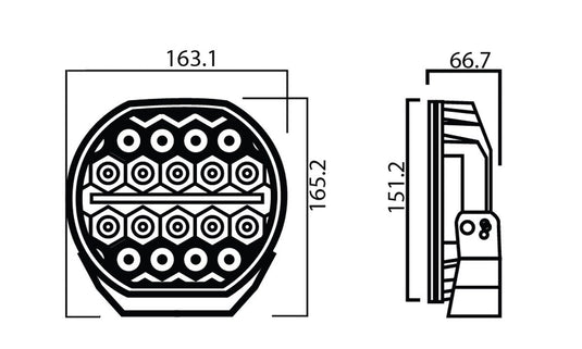 150 Series 7 Inch LED Driving Light W/ Front Position 9-36V 90W Truvision