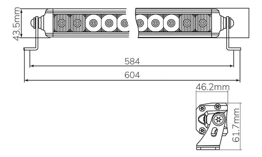 22 Inch Combo Beams Lightbar 10 - 30V 100W 5900Lm Truvision