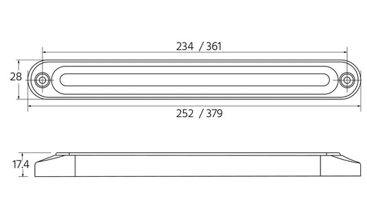 250 Slimline LED Stop/Tail/Indicotor 12/24V Truvision