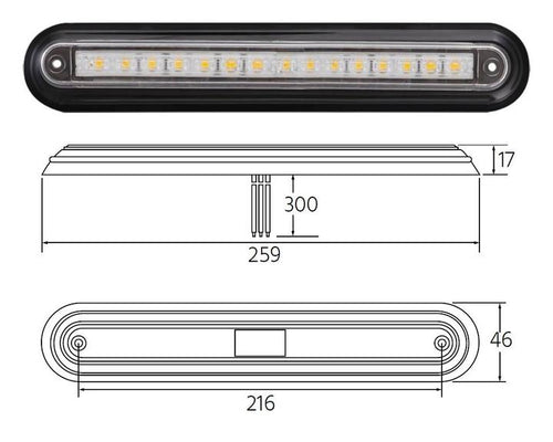 260 Slimline LED Reverse 12/24V Truvision