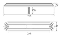 260 Slimline LED Reverse 12/24V Truvision