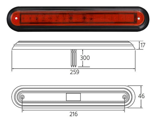260 Slimline LED Stop/Tail 12/24V Truvision