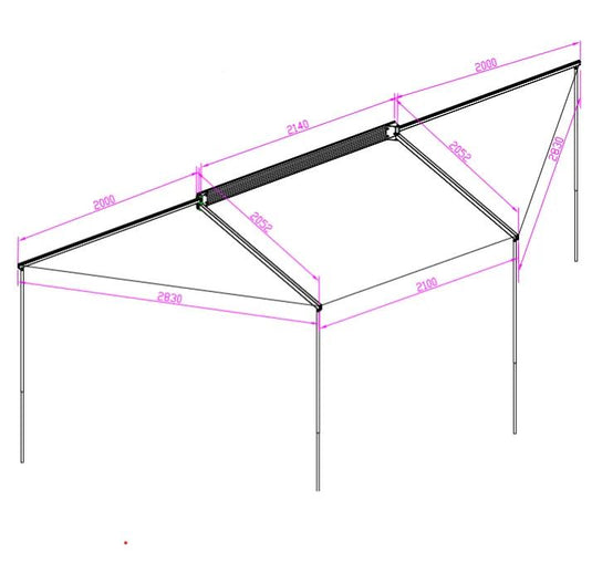 30 Second Wing Awning - 180° 2.1m 30 Second Wing Awning