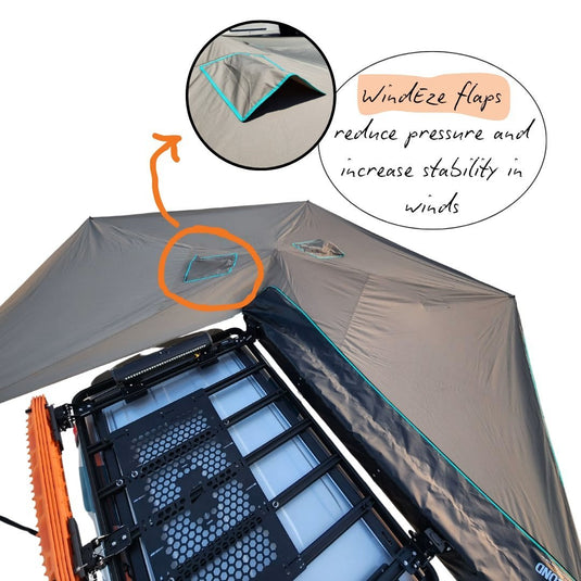 30 Second Wing Awning - STORMCHASER 270° (2.1m) Passenger Side Black 30 Second Wing Awning