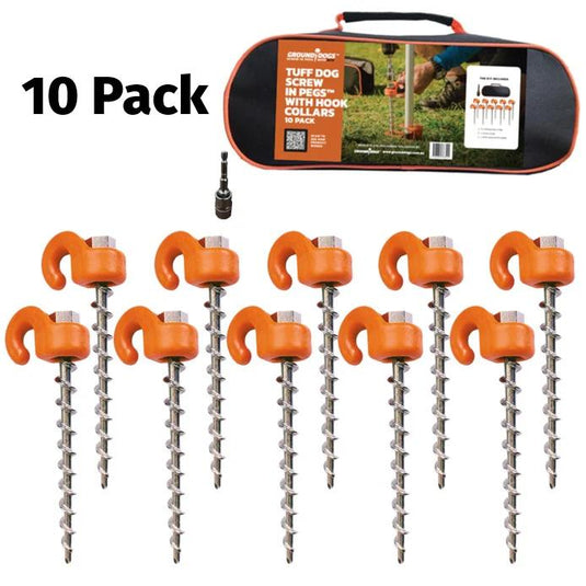 Tuff Dog Screw in Peg with Hook Collar 180mm 10 Pack