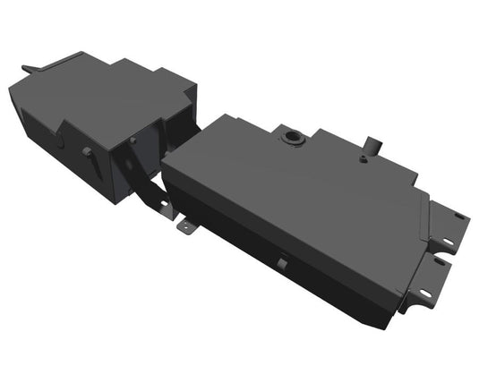 Brown Davis 110L Relocation Long Range Fuel Tank to Suit Toyota Landcruiser 79 Series (2012-Present) Dual Cab - Allows Spare to Mount Under Rear