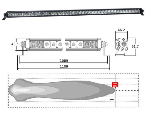 42 Inch Combo Beams Lightbar 10-30V 200W 11800Lm