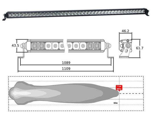 42 Inch Combo Beams Lightbar 10-30V 200W 11800Lm