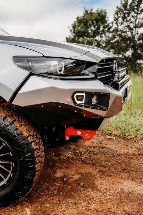 Loopless Mazda BT 50 2021-2024 complete with Fog Light inserts and winch mount.