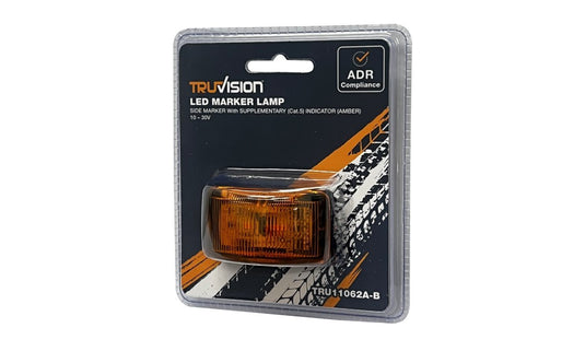 62 Series Amber Side Marker, with Supplementary Cat.5 Side Indicator 10-30V Blister Piranha Off Road Products