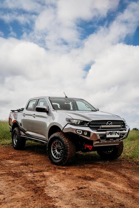 Loopless Mazda BT 50 2021-2024 complete with Fog Light inserts and winch mount.