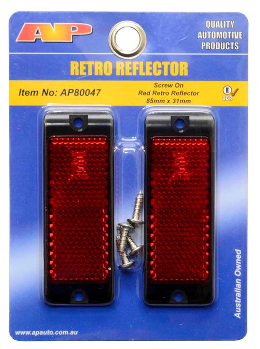 Reflector Red 85X31 Screw Base Twin Pack