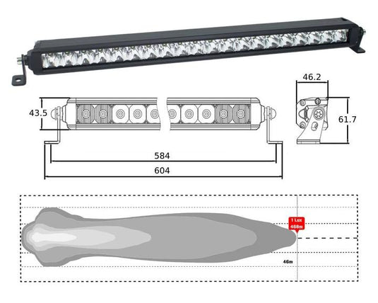 22 Inch Combo Beams Lightbar 10-30V 100W 5900Lm