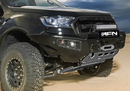 Loopless bar  Ford Ranger PX2 & Non Tech Pack MKIII with fog/indicator inserts and winch mount