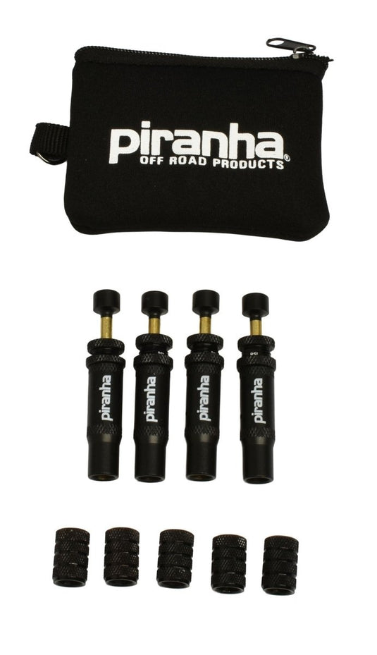 Auto - Stop Adjustable Tyre Deflators 10 - 30 PSI - Set of 4 Piranha Off Road