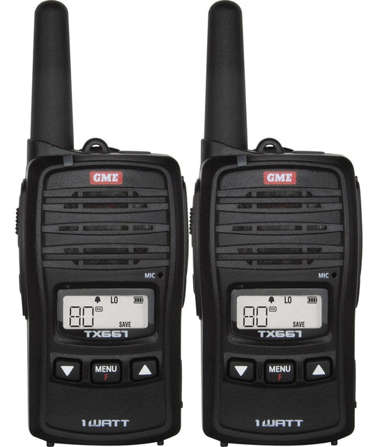 GME 1 Watt UHF CB Handheld Radio - Twin Pack