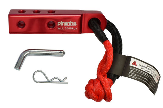 Billet Aluminium Recovery Hitch with Soft Shackle – Complete Recovery Kit Piranha Off Road
