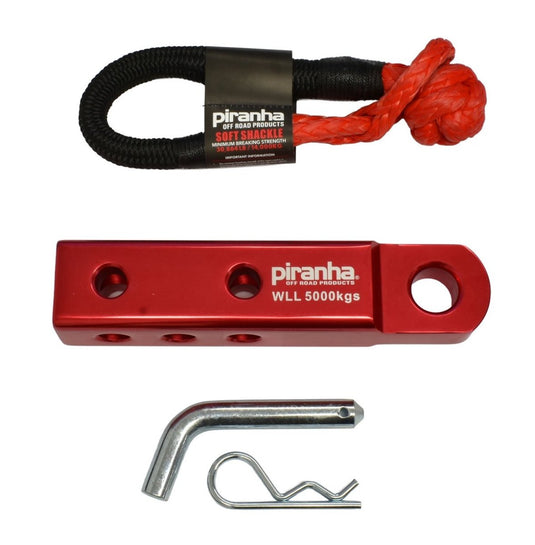 Billet Aluminium Recovery Hitch with Soft Shackle – Complete Recovery Kit Piranha Off Road