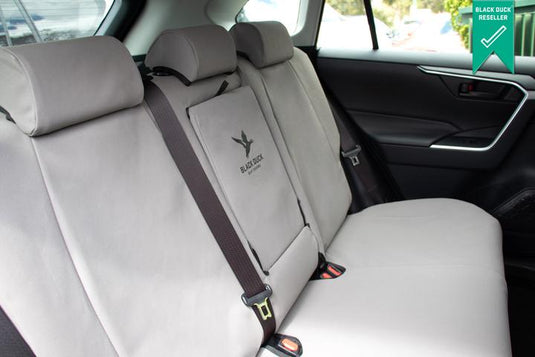 Black Duck Rear Canvas Seat Covers BT50 DMAX - Grey Black Duck