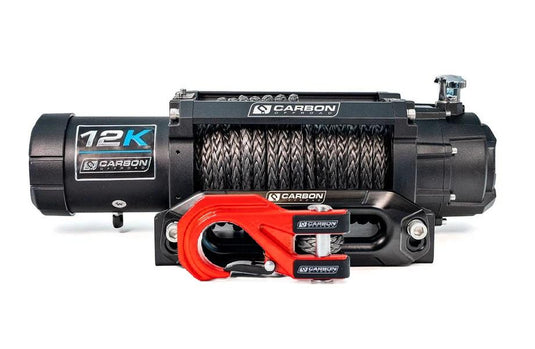 Carbon 12K - 12000lb Winch V3X with MegaPro Hook Carbon Offroad