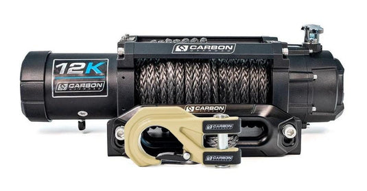 Carbon 12K - 12000lb Winch V3X with MegaPro Hook Carbon Offroad