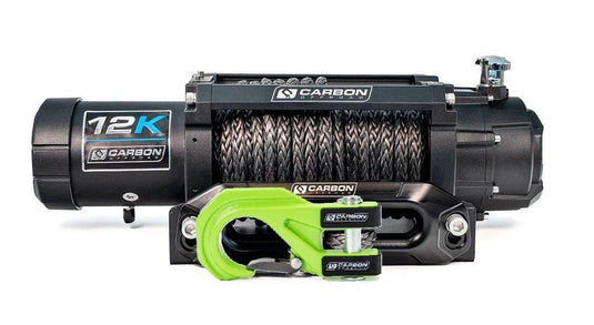 Carbon 12K - 12000lb Winch V3X with MegaPro Hook Carbon Offroad