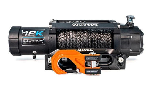 Carbon 12K - 12000lb Winch V3X with MegaPro Hook Carbon Offroad