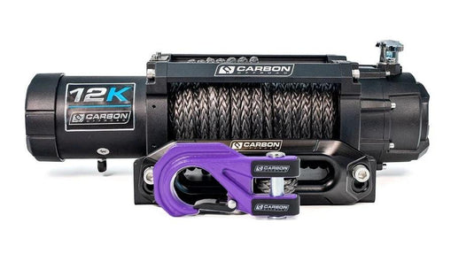 Carbon 12K - 12000lb Winch V3X with MegaPro Hook Carbon Offroad