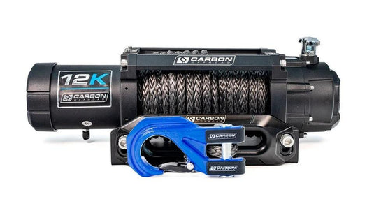 Carbon 12K - 12000lb Winch V3X with MegaPro Hook Carbon Offroad