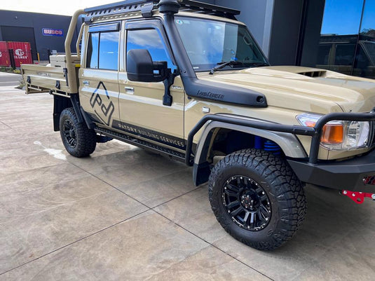 Offroad Animal  Rock Sliders with Brush Rails, suitable for Toyota Land Cruiser 79 and 78 Series Dual Cab, 2007 to current