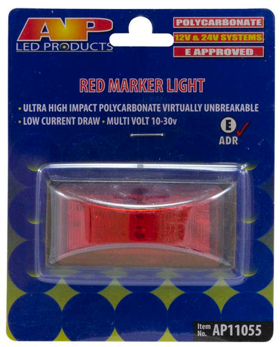 Led Front End Outline Marker Red Blk Blister