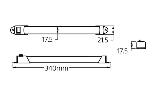 Led Strip Lamp On/Off Switch 340MM 320Lm