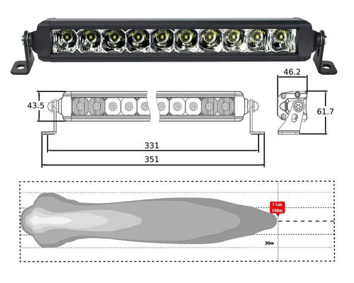 12 Inch Combo Beams Lightbar 10-30V 50W 2950Lm