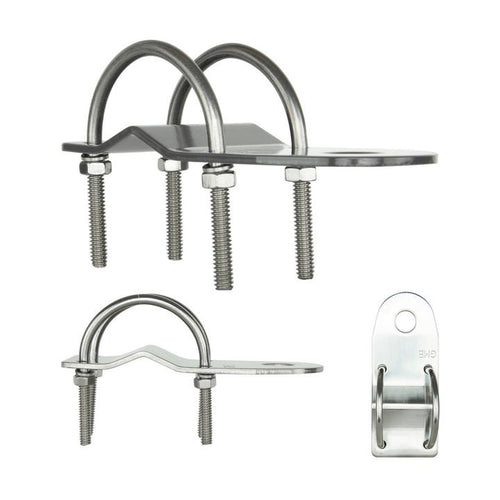 GME 3mm Bull Bar Bracket with U Bolts - Stainless Steel