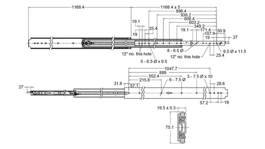 Drawer Slide Heavy Duty 227Kg Locking - Pair McNaughtans Australia