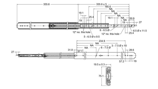 Drawer Slide Heavy Duty 227Kg Locking - Pair McNaughtans Australia