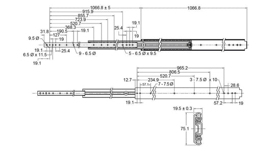 Drawer Slide Heavy Duty 227Kg - Pair McNaughtans Australia