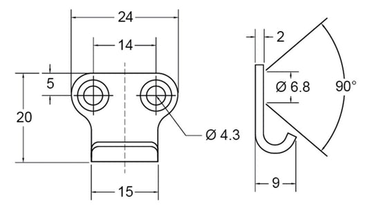 Fastener Catch Plate Ss Suit 701 Series McNaughtans Australia