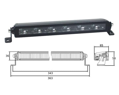 12 Inch Slimline Lightbar 10-30V 60W 3400Lm
