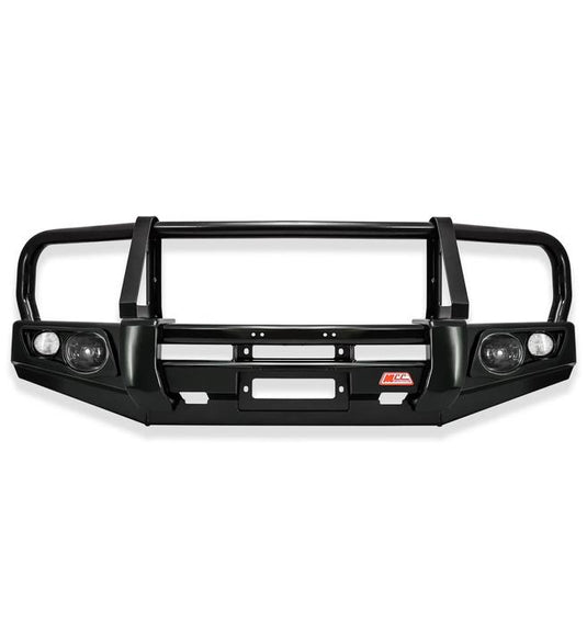 Ford/Mazda Bravo/Courier 1999-2007 707-02 Falcon Bull Bar Black A-Frame Package (LED Fog light) - SKU MCC05004-702FOGUP MCC