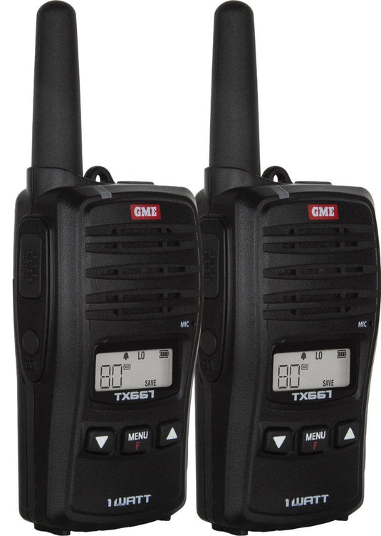 GME 1 Watt UHF CB Handheld Radio - Twin Pack GME