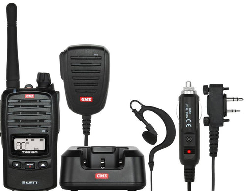 GME 5 Watt DIN Mount UHF CB Radio with Wireless PTT & ScanSuiteP GME