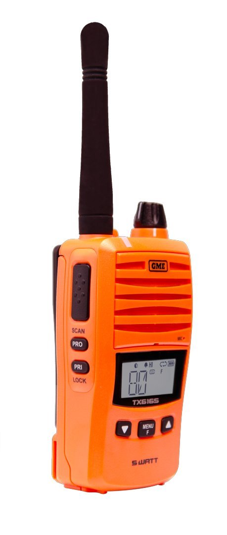 GME 5/1 Watt IP67 UHF CB Handheld Radio - Blaze Orange GME